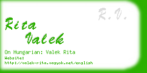 rita valek business card